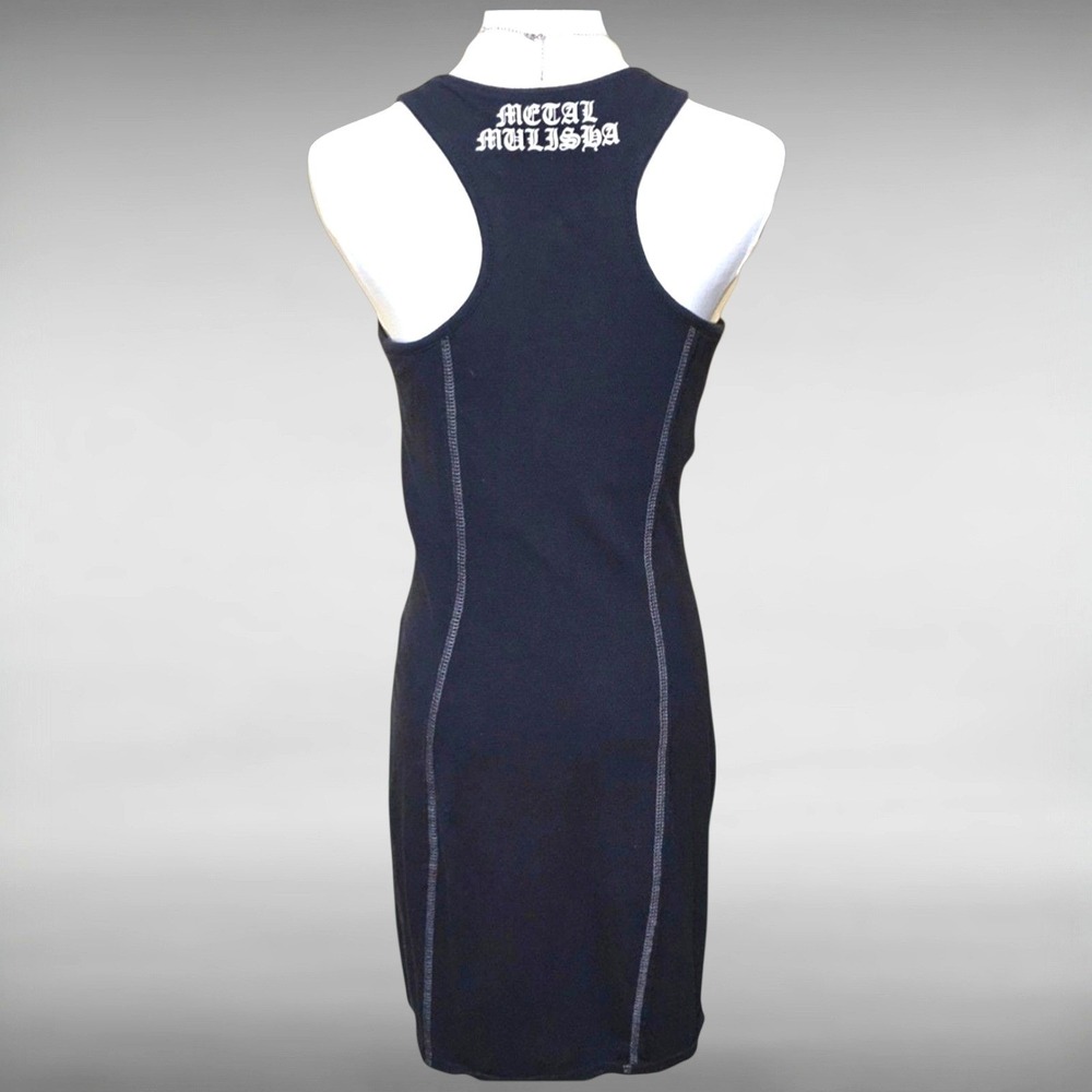 Metal Mulisha Distressed Bodycon American Flag Racerback Mini Dress Womens M - Picture 3 of 8